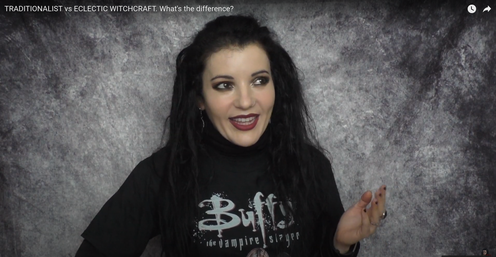 Angela Puca wearing a Buffy the Vampire Slayer sweatshirt